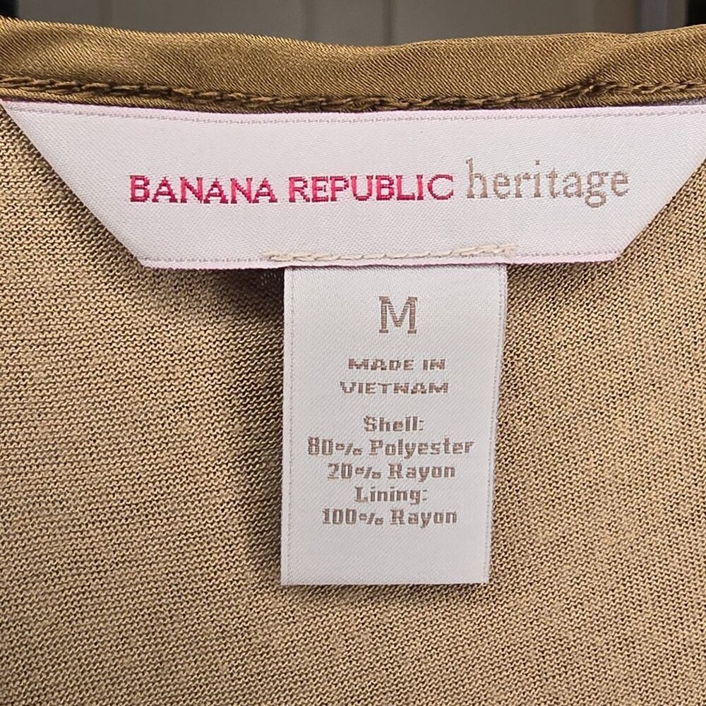 Banana Republic Heritage Women's Floral Gold Lace Cami Tank Top M Lined - Picture 2 of 6